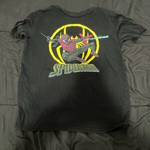 Black Spiderman shirt, size 14/15 in kids